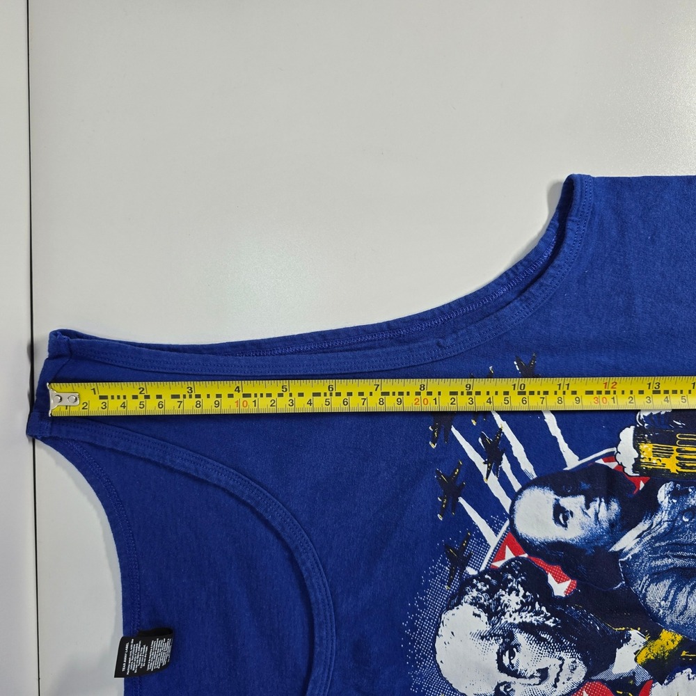 Merica Tank Top Men Large Blue Patriotic Eagle 4th of July Patriotic Summer Rack - Picture 8 of 11